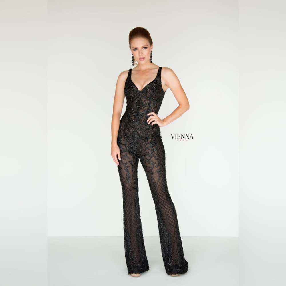 Black Beaded Jumpsuit